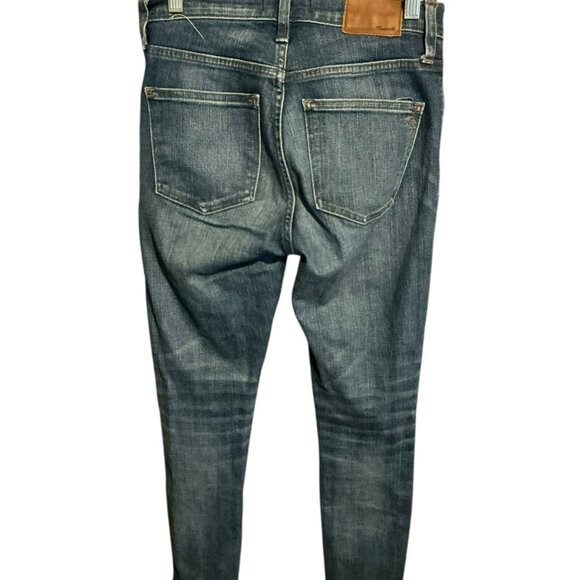 Madewell 10" High Rise Skinny Jeans Blue Medium Wash Stretch Womens 25 Raw Hem - Picture 4 of 4